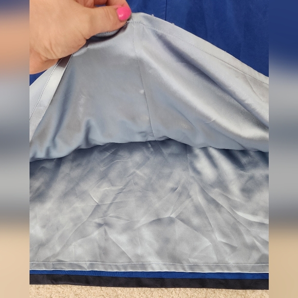 BODEN 100% silk colorblock maxi skirt black & blue long feminine classy US 10 - Picture 10 of 11